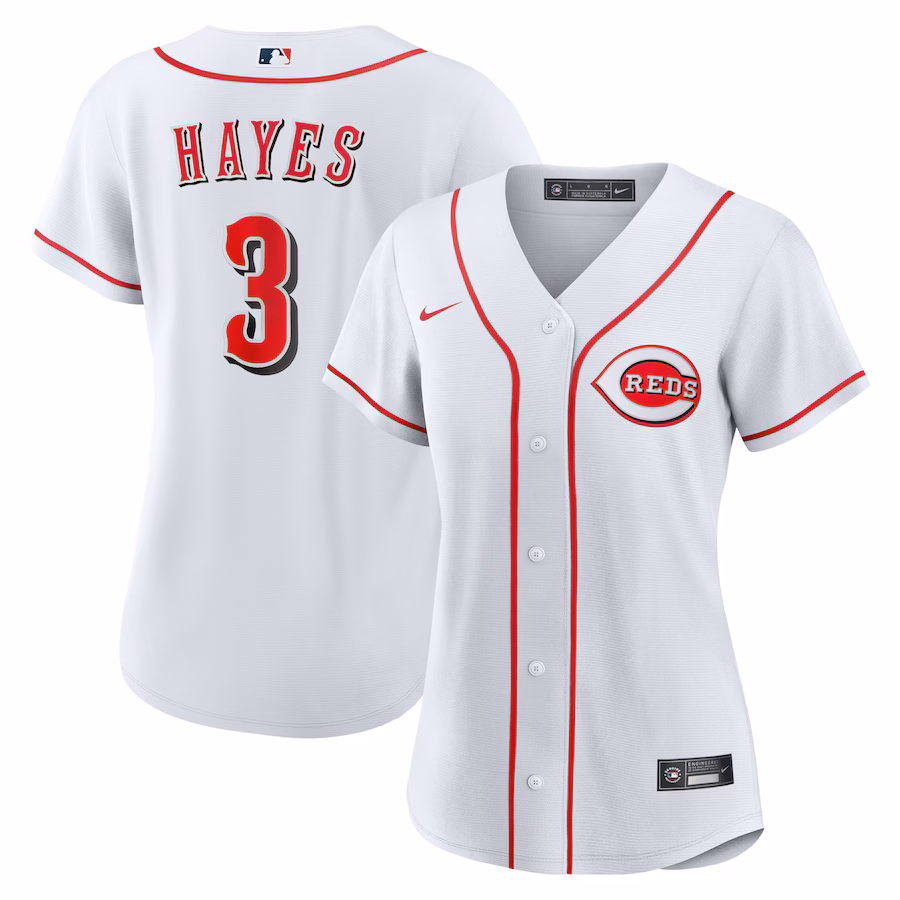 Women's Cincinnati Reds Ke'Bryan Hayes Nike White Home Replica Jersey - Jersey