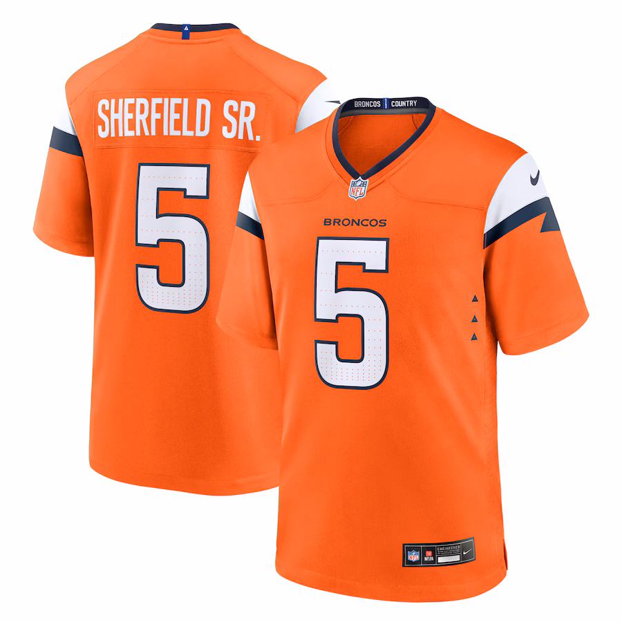 Men's Denver Broncos Trent Sherfield Sr. Nike Orange Team Game Jersey - Jersey