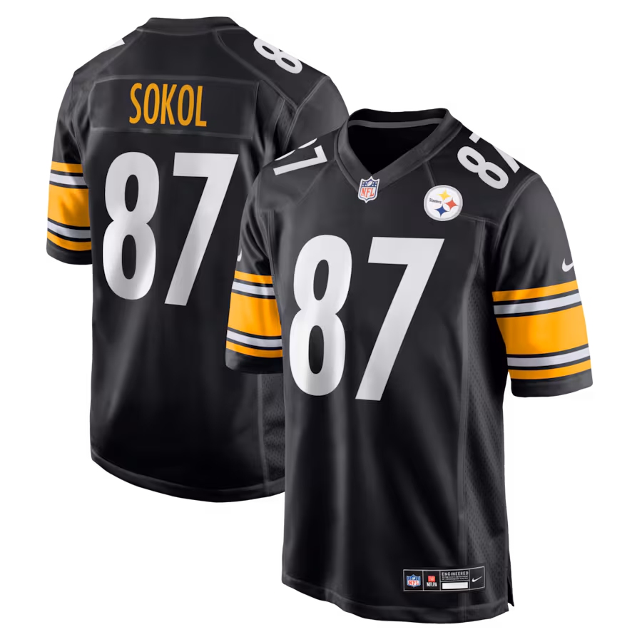 Men's Pittsburgh Steelers Matt Sokol Nike Black Team Game Jersey - Jersey