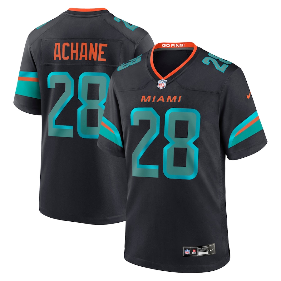 Men's Miami Dolphins De’Von Achane Nike Pitch Blue 2025 Rivalries Collection Game Jersey - Jersey