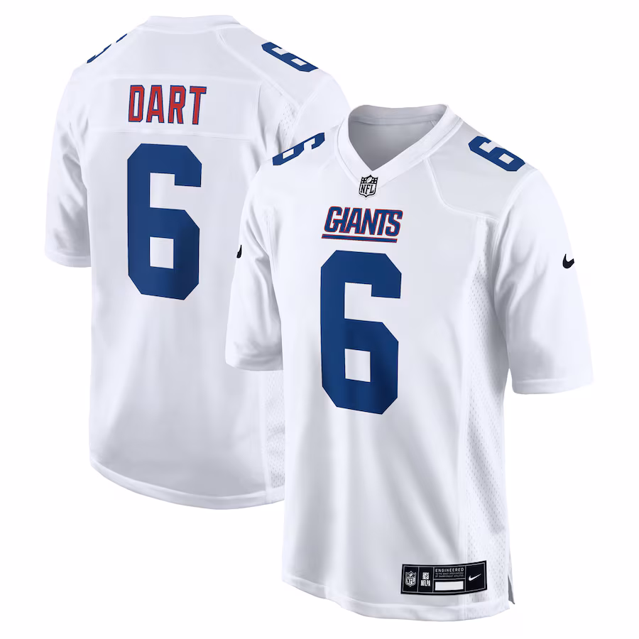 Men's New York Giants Jaxson Dart Nike White Fashion Game Jersey - Jersey