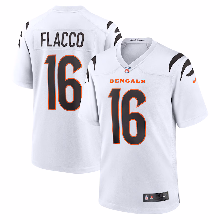 Men's Cincinnati Bengals Joe Flacco Nike White Game Jersey - Jersey