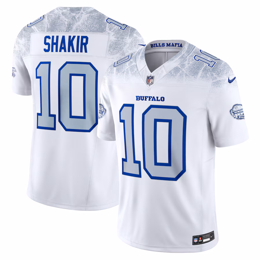 Men's Buffalo Bills Khalil Shakir Nike White 2025 Rivalries Collection Limited Jersey - Jersey
