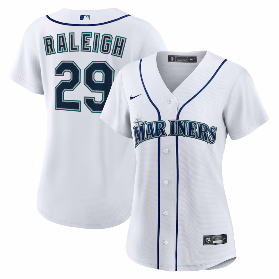 Women's Seattle Mariners Cal Raleigh Nike White Home Replica Jersey - Jersey