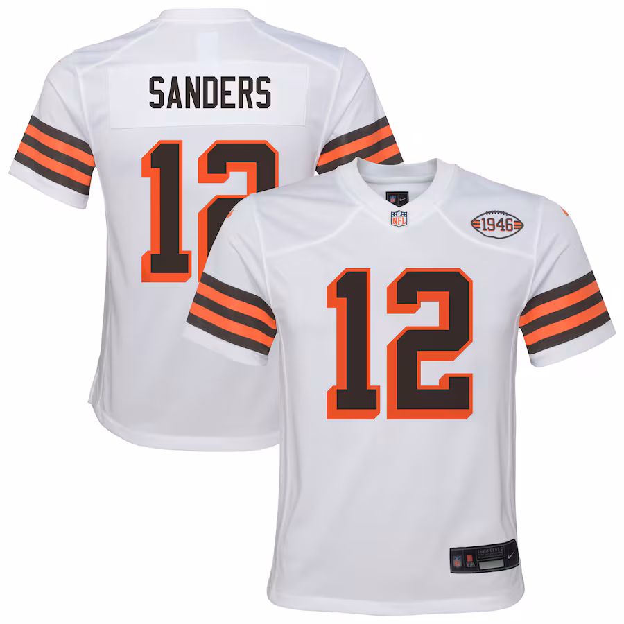 Youth Cleveland Browns Shedeur Sanders Nike White Alternate Game Jersey - Jersey