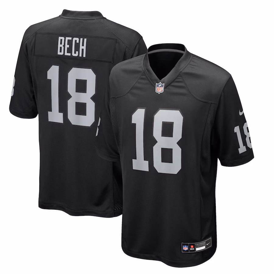Men's Las Vegas Raiders Jack Bech Nike Black Team Game Jersey - Jersey