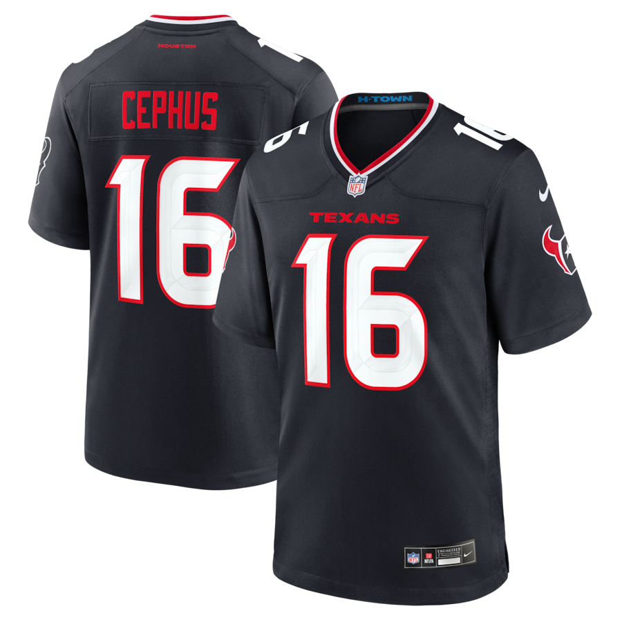 Men's Houston Texans Quintez Cephus Nike Navy Team Game Jersey - Jersey