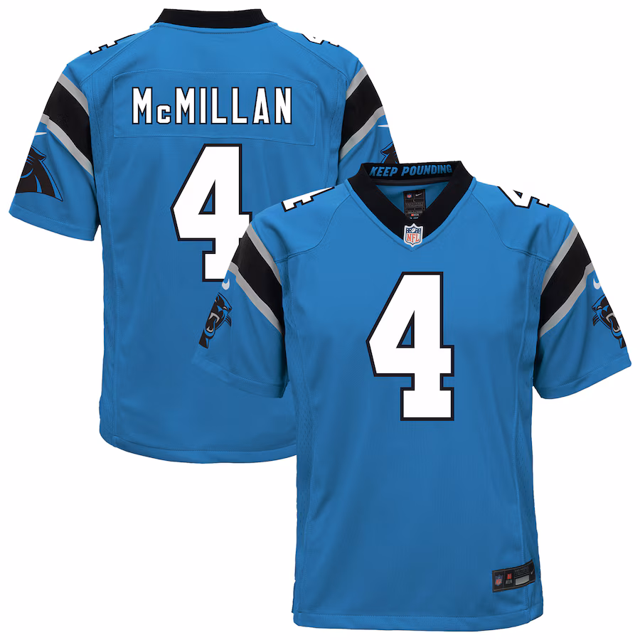 Youth Carolina Panthers Tetairoa McMillan Nike Blue Alternate Game Jersey - Jersey