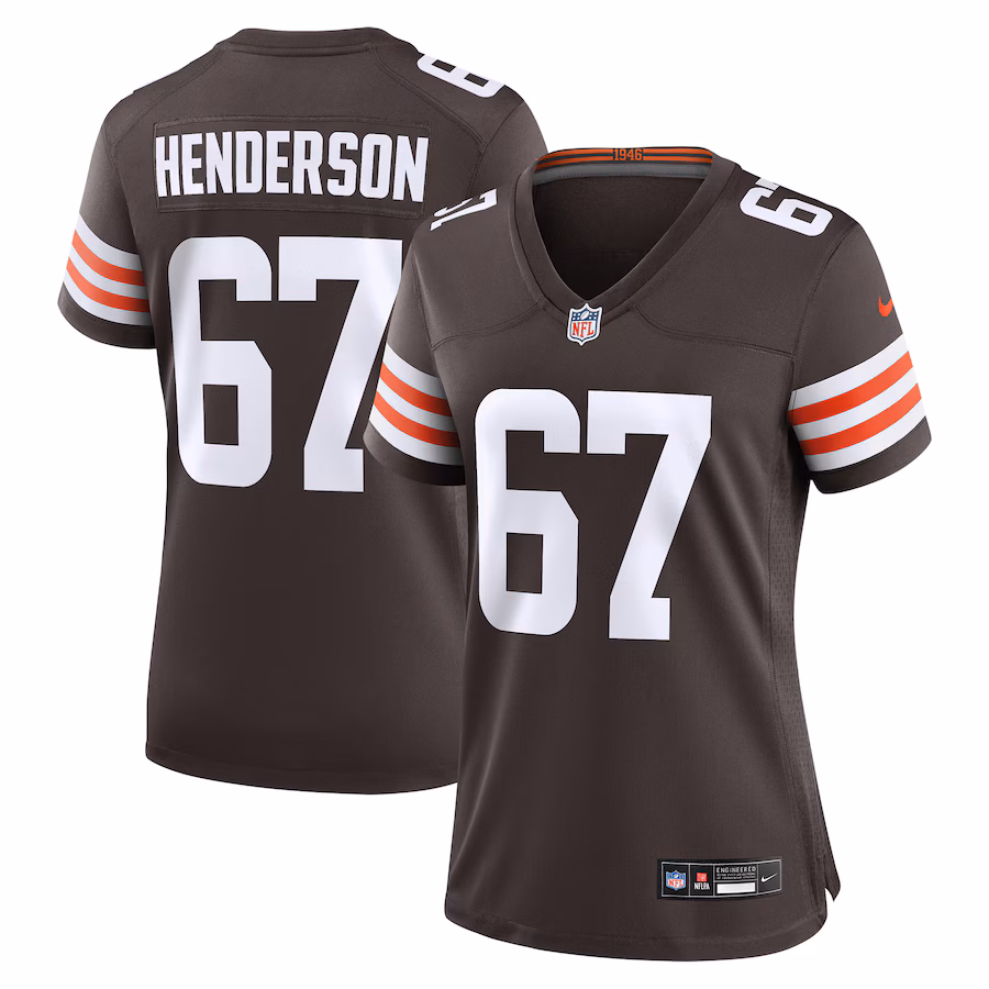Women's Cleveland Browns LaDarius Henderson Nike Brown Team Game Jersey - Jersey