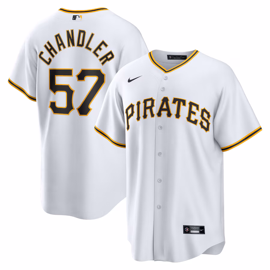 Men's Pittsburgh Pirates Bubba Chandler Nike White Home Replica Jersey - Jersey