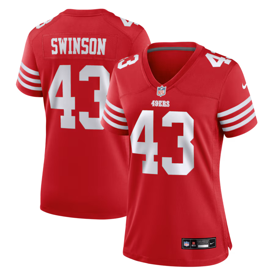 Women's San Francisco 49ers Messiah Swinson Nike Scarlet Team Game Jersey - Jersey