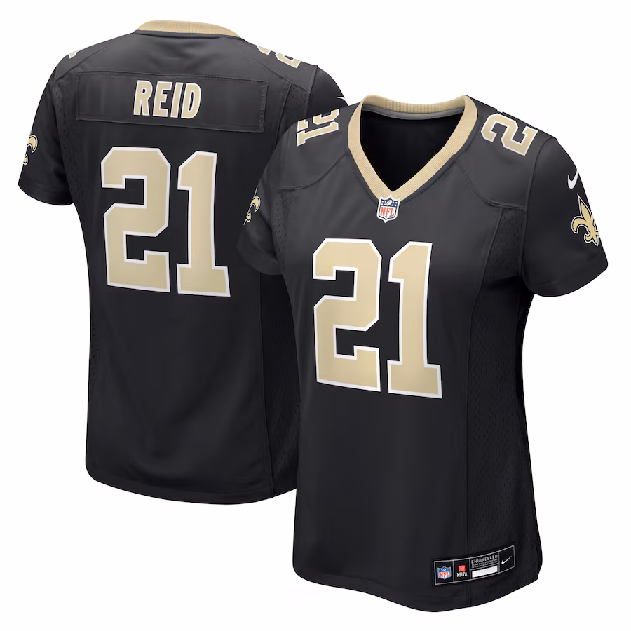 Women's New Orleans Saints Justin Reid Nike Black Team Game Jersey - Jersey