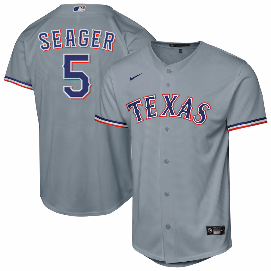 Youth Texas Rangers Corey Seager Nike Gray Road Replica Jersey - Jersey