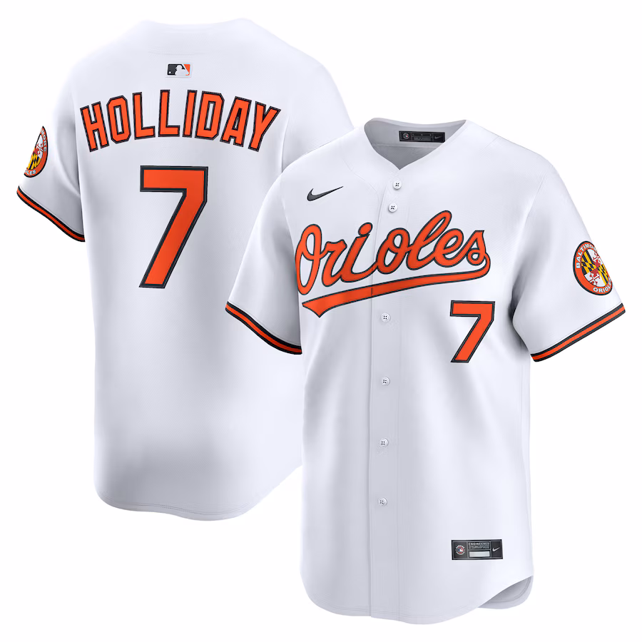 Men's Baltimore Orioles Jackson Holliday Nike White Home Limited Jersey - Jersey