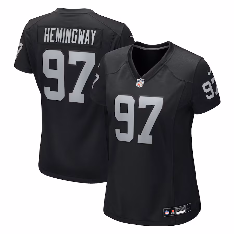 Women's Las Vegas Raiders Tonka Hemingway Nike Black Team Game Jersey - Jersey