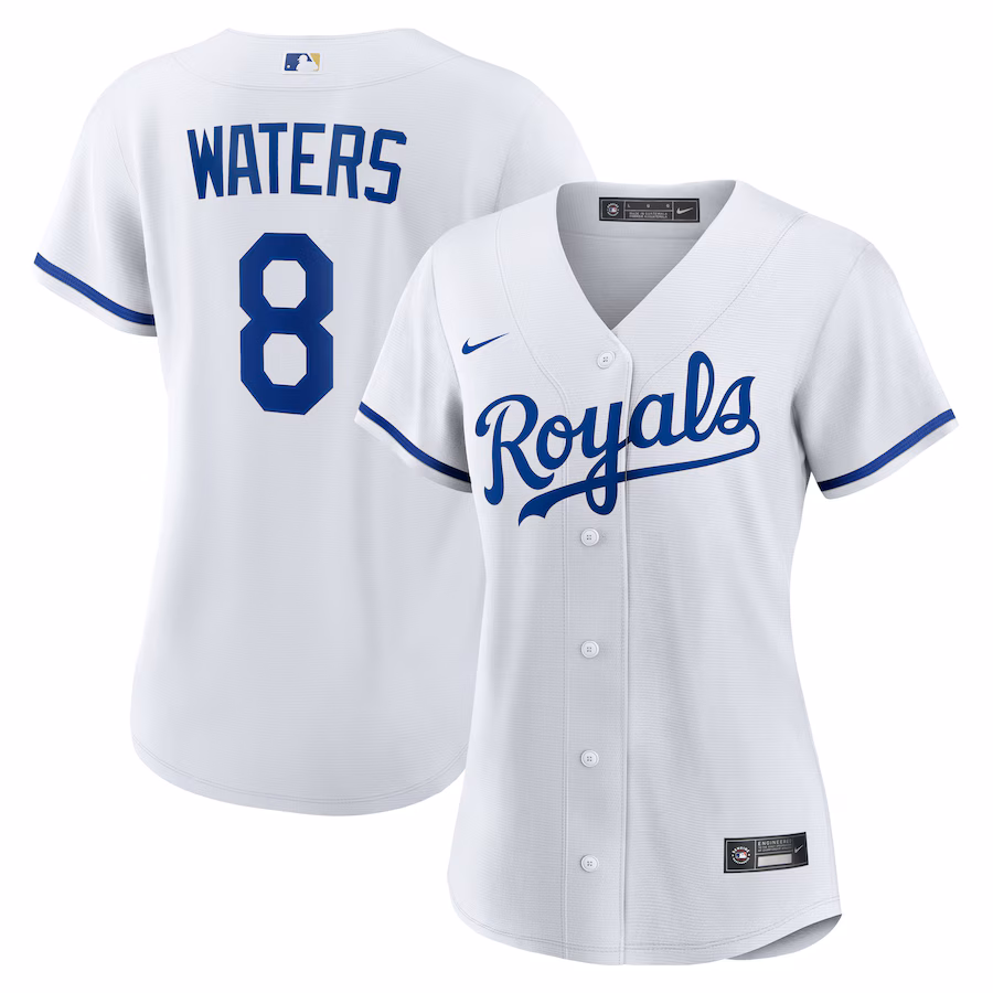 Women's Kansas City Royals Drew Waters Nike White Home Replica Jersey - Jersey