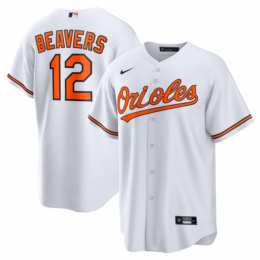 Youth Baltimore Orioles Dylan Beavers Nike White Home Replica Jersey - Jersey