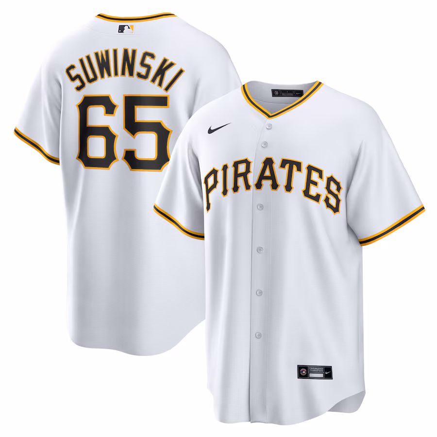 Men's Pittsburgh Pirates Jack Suwinski Nike White Home Replica Jersey - Jersey