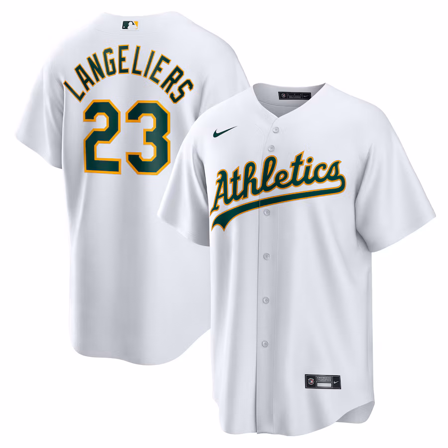 Youth Athletics Shea Langeliers Nike White Home Replica Jersey - Jersey