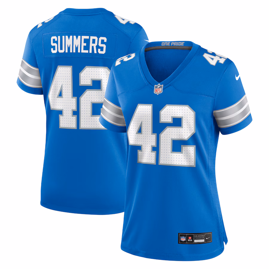 Women's Detroit Lions Ty Summers Nike Blue Team Game Jersey - Jersey
