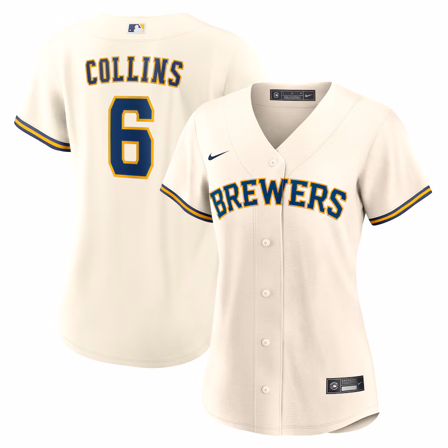 Women's Milwaukee Brewers Isaac Collins Nike Cream Home Replica Jersey - Jersey
