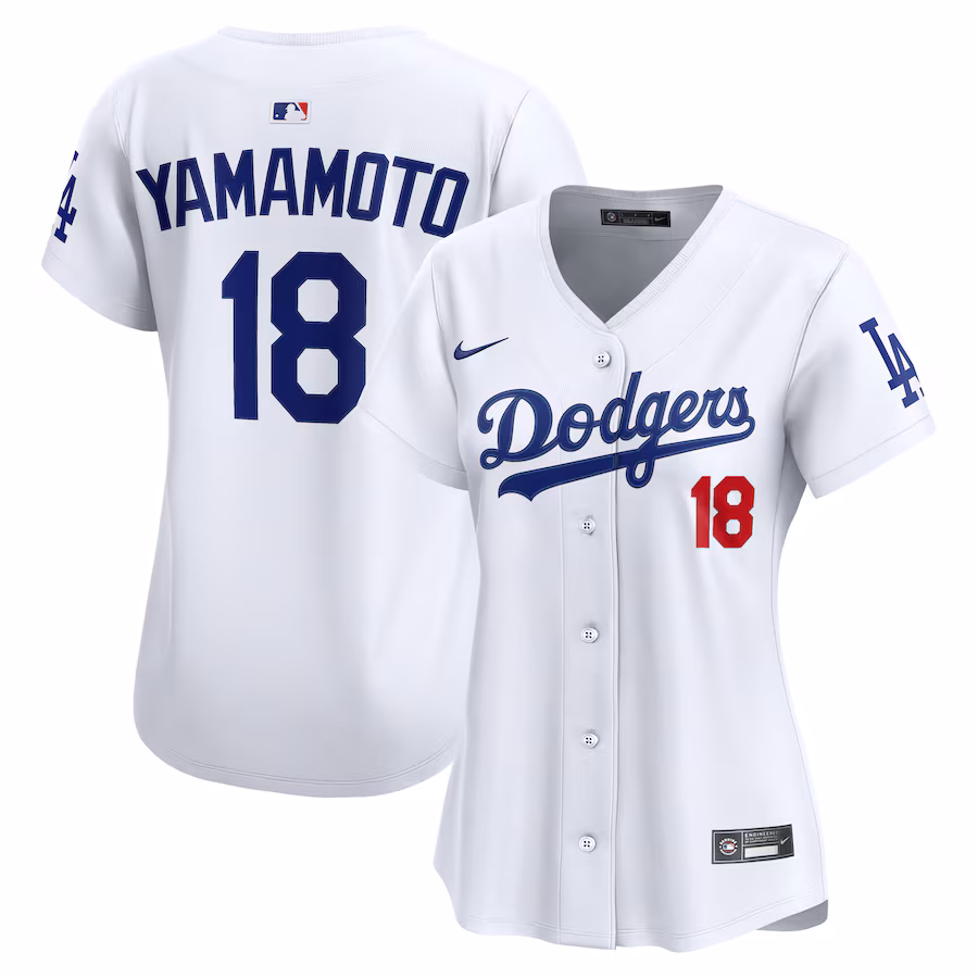Women's Los Angeles Dodgers Yoshinobu Yamamoto Nike Dri-FIT White Home Limited Jersey - Jersey