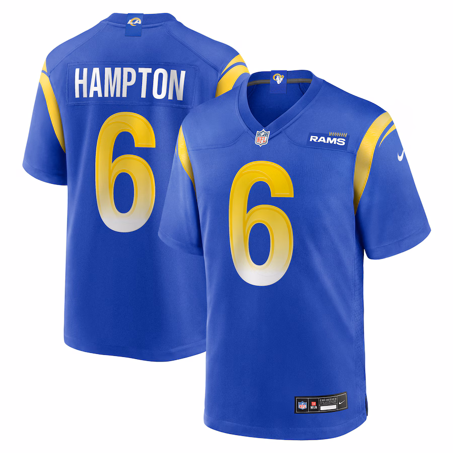 Men's Los Angeles Rams Nick Hampton Nike Royal Team Game Jersey - Jersey
