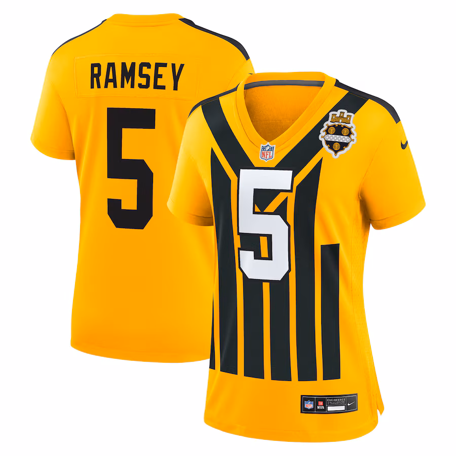 Women's Pittsburgh Steelers Jalen Ramsey Nike Gold Alternate 1933 Throwback Game Jersey - Jersey
