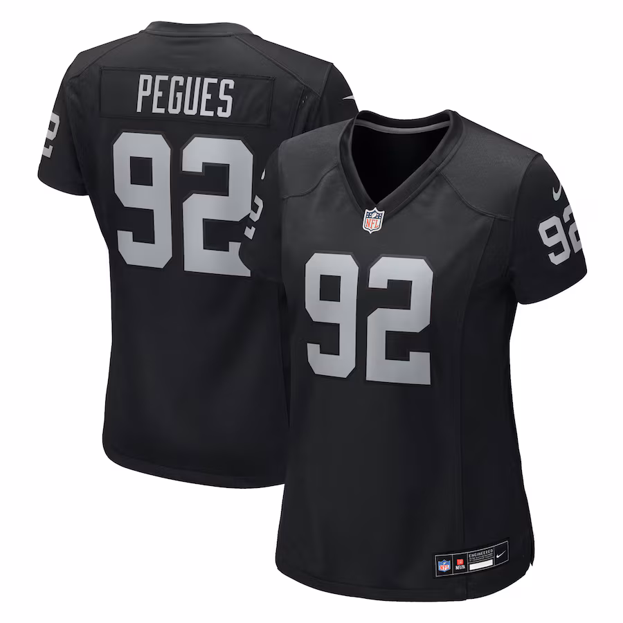 Women's Las Vegas Raiders JJ Pegues Nike Black Team Game Jersey - Jersey