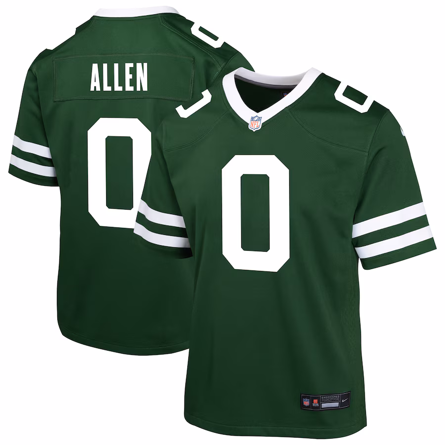 Youth New York Jets Braelon Allen Nike Green Team Game Jersey - Jersey