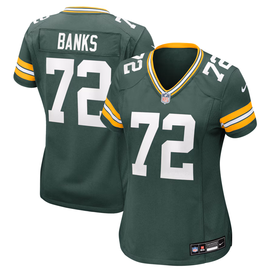 Women's Green Bay Packers Brant Banks Nike Green Team Game Jersey - Jersey