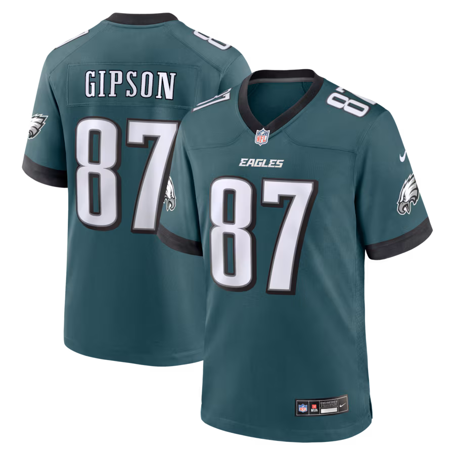 Men's Philadelphia Eagles Xavier Gipson Nike Midnight Green Team Game Jersey - Jersey