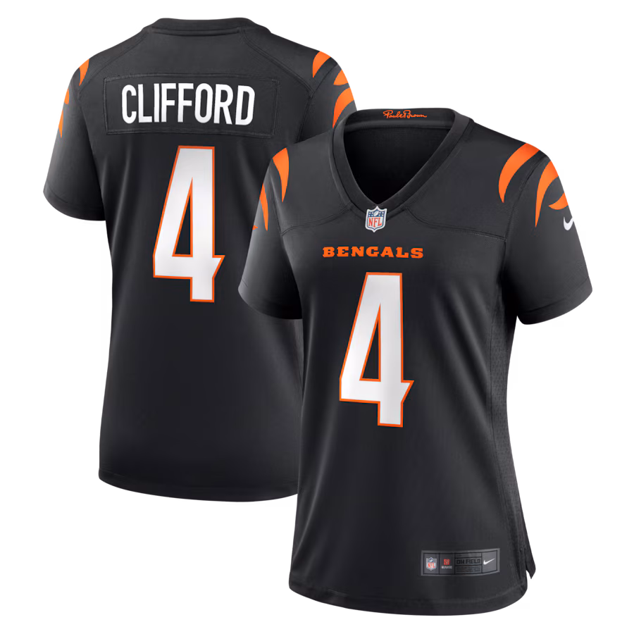 Women's Cincinnati Bengals Sean Clifford Nike Black Team Game Jersey - Jersey