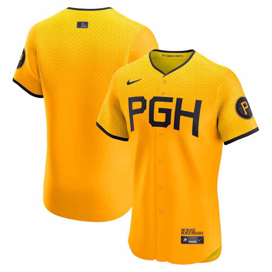 Men's Pittsburgh Pirates Nike Gold City Connect Elite Jersey - Jersey