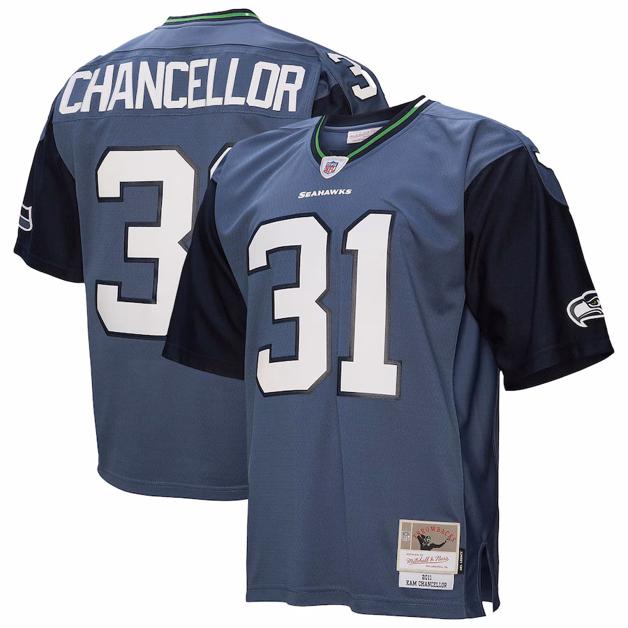 Men's Seattle Seahawks Kam Chancellor Mitchell & Ness Blue 2011 Legacy Replica Jersey - Jersey
