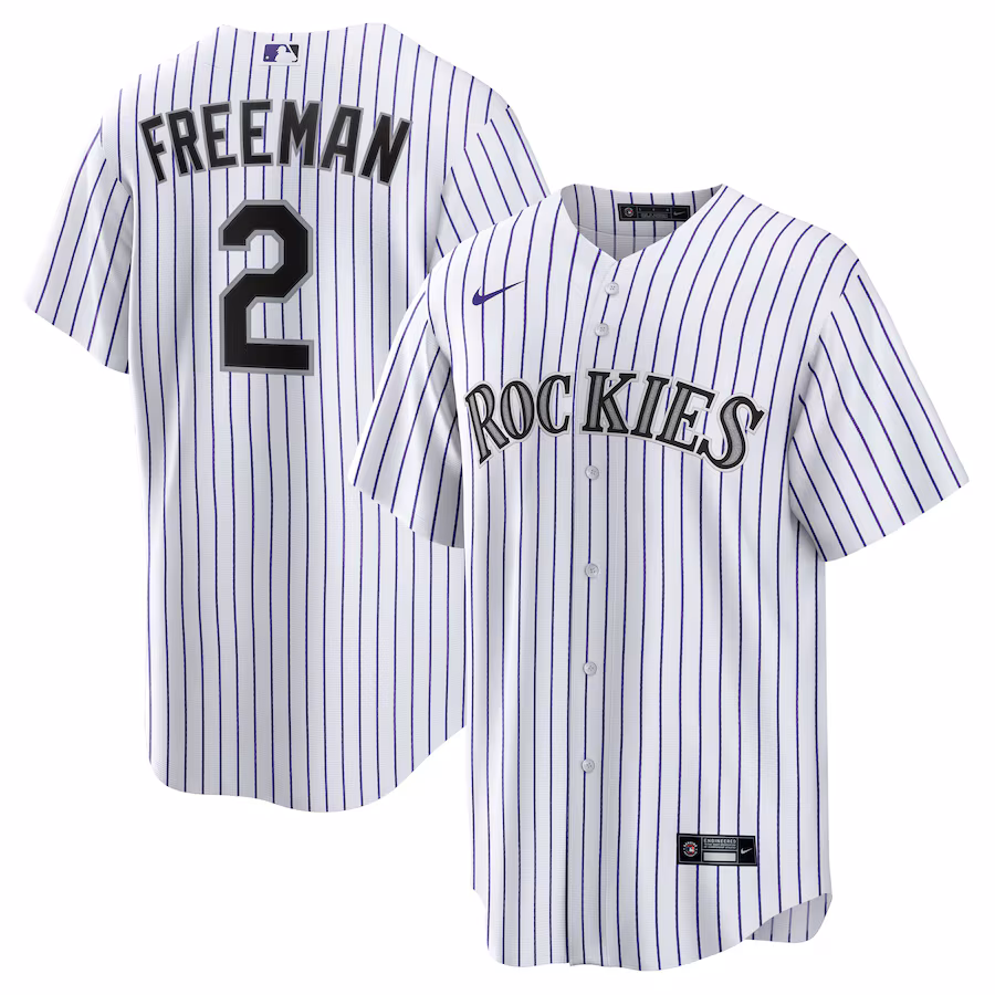 Men's Colorado Rockies Tyler Freeman Nike White Home Replica Jersey - Jersey