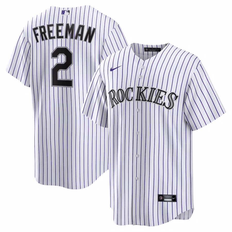 Youth Colorado Rockies Tyler Freeman Nike White Home Replica Jersey - Jersey