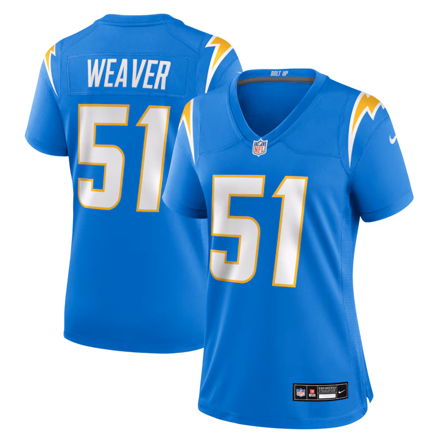 Women's Los Angeles Chargers Rashad Weaver Nike Powder Blue Team Game Jersey - Jersey