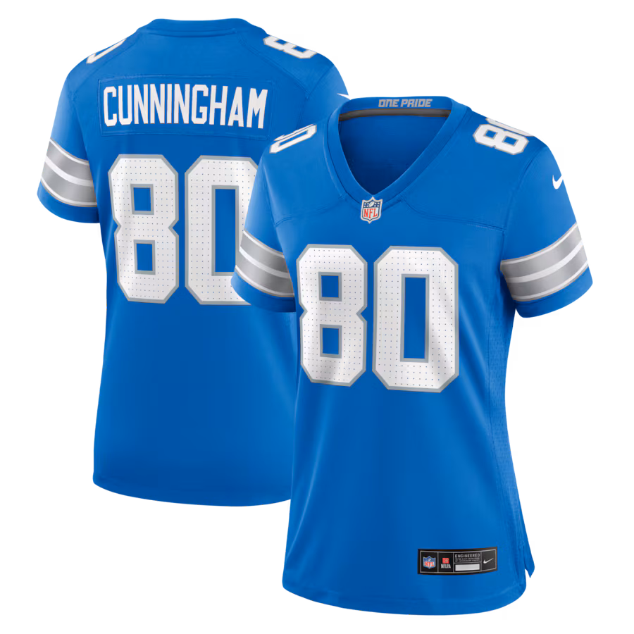 Women's Detroit Lions Malik Cunningham Nike Blue Team Game Jersey - Jersey