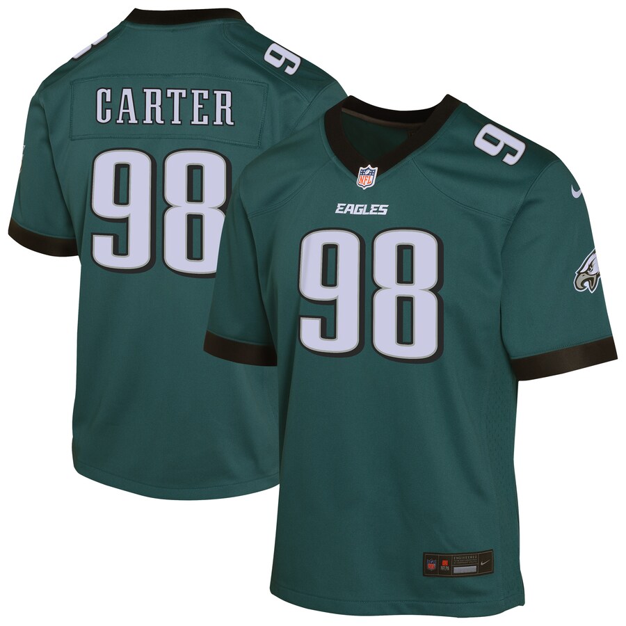 Youth Philadelphia Eagles Jalen Carter Nike Midnight Green Game Player Jersey - Jersey
