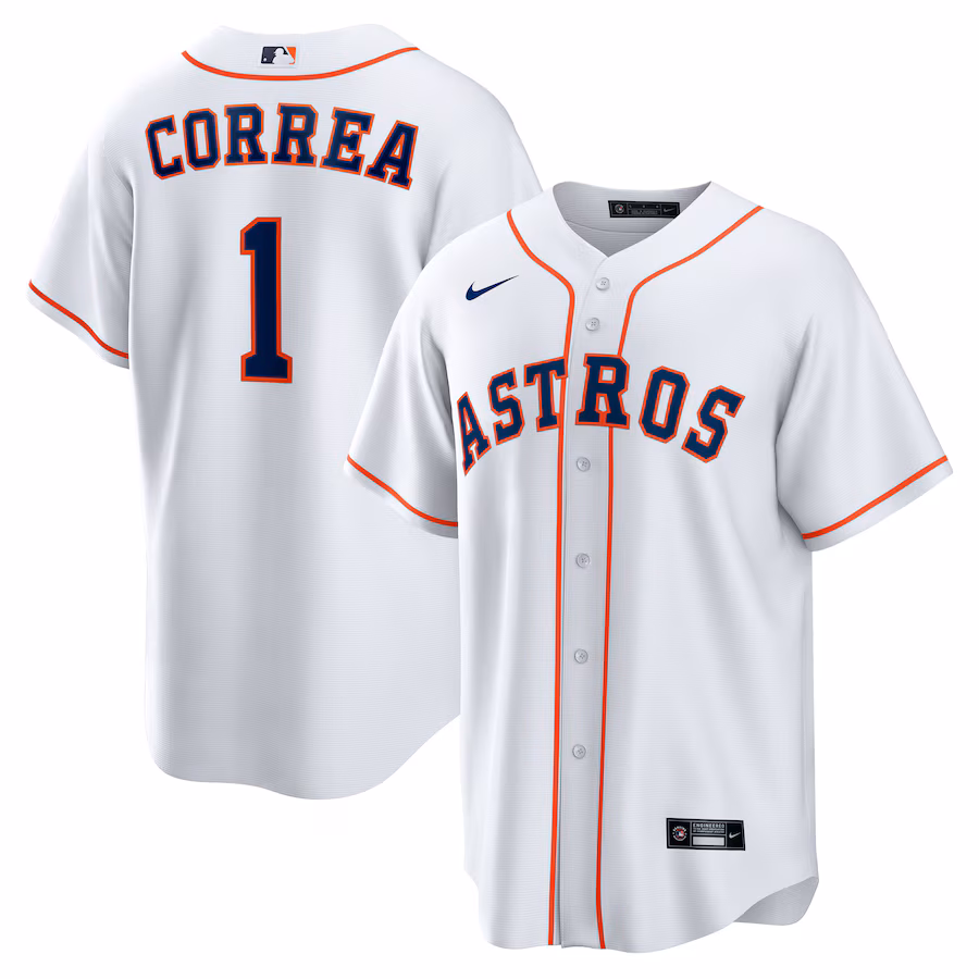 Men's Houston Astros Carlos Correa Nike White Home Replica Jersey - Jersey