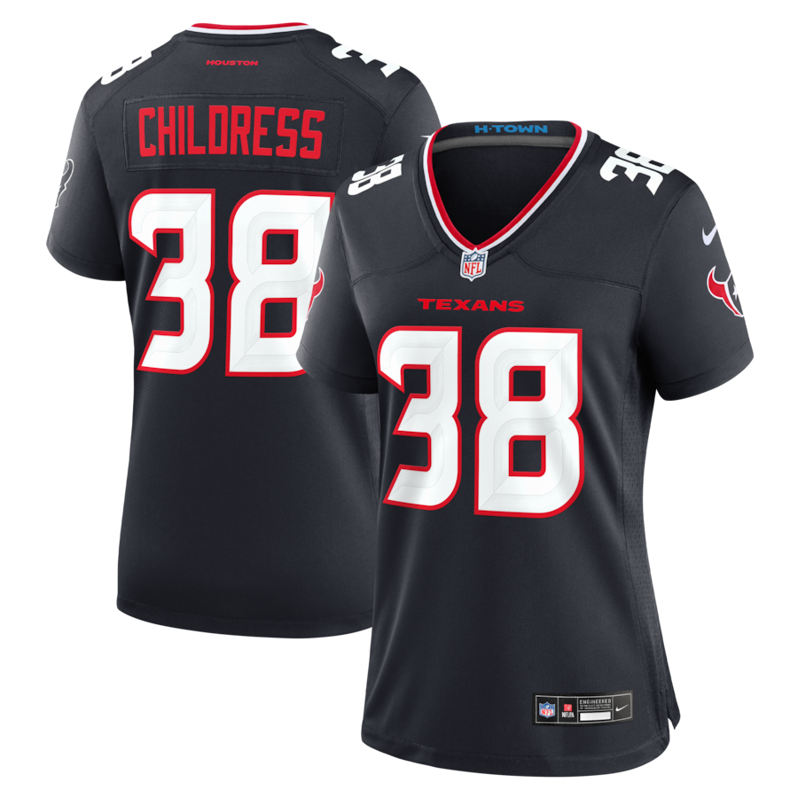 Women's Houston Texans Zion Childress Nike Navy Team Game Jersey - Jersey