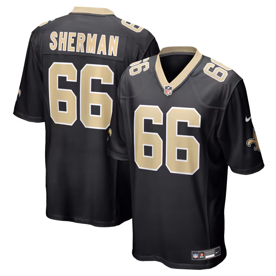 Men's New Orleans Saints William Sherman Nike Black Team Game Jersey - Jersey