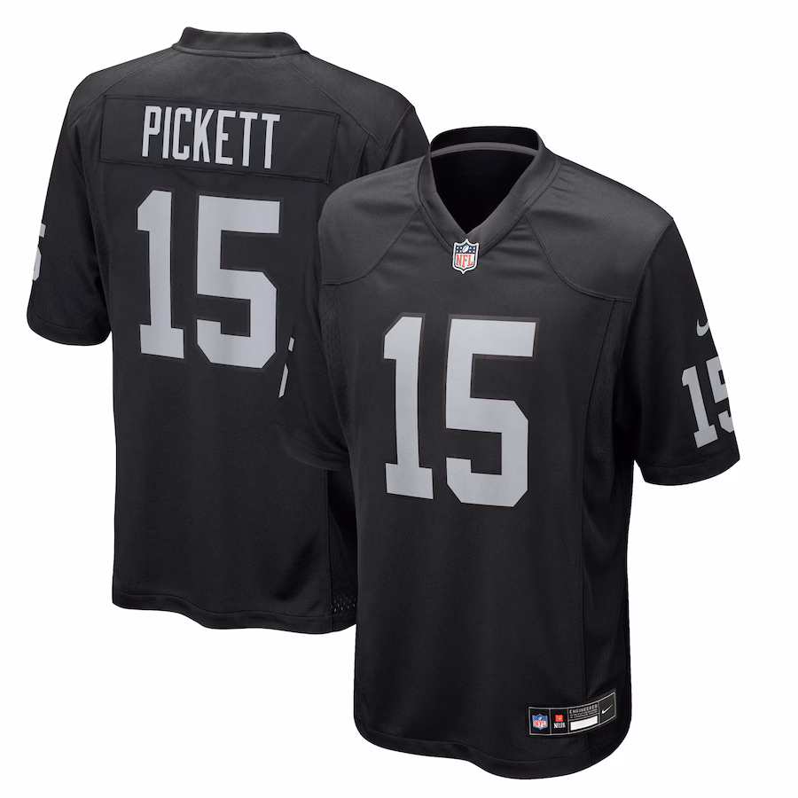 Men's Las Vegas Raiders Kenny Pickett Nike Black Team Game Jersey - Jersey