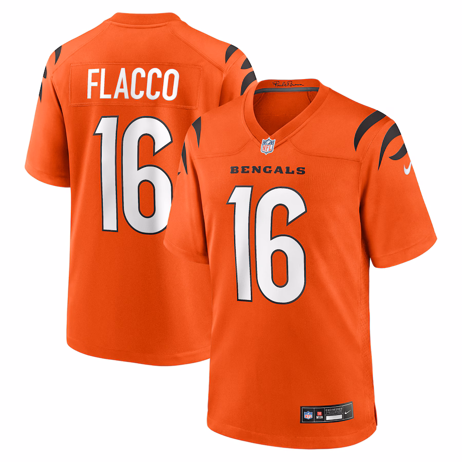Men's Cincinnati Bengals Joe Flacco Nike Orange Alternate Game Jersey - Jersey