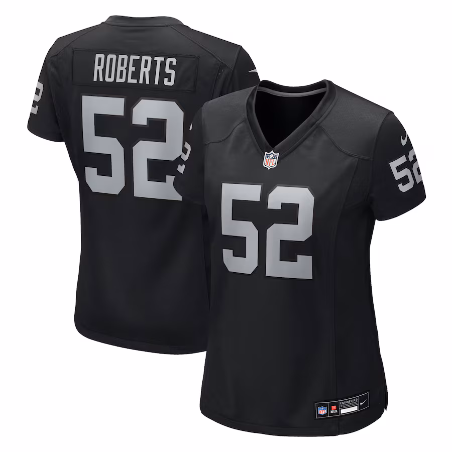 Women's Las Vegas Raiders Elandon Roberts Nike Black Team Game Jersey - Jersey