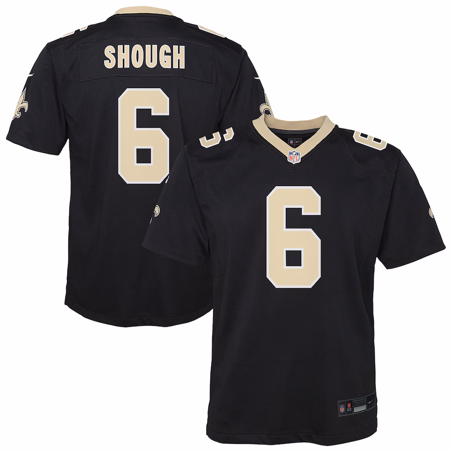 Youth New Orleans Saints Tyler Shough Nike Black Team Game Jersey - Jersey