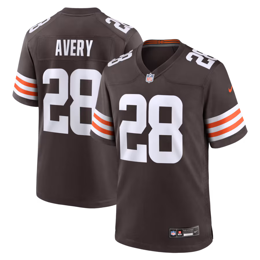 Men's Cleveland Browns Tre Avery Nike Brown Team Game Jersey - Jersey