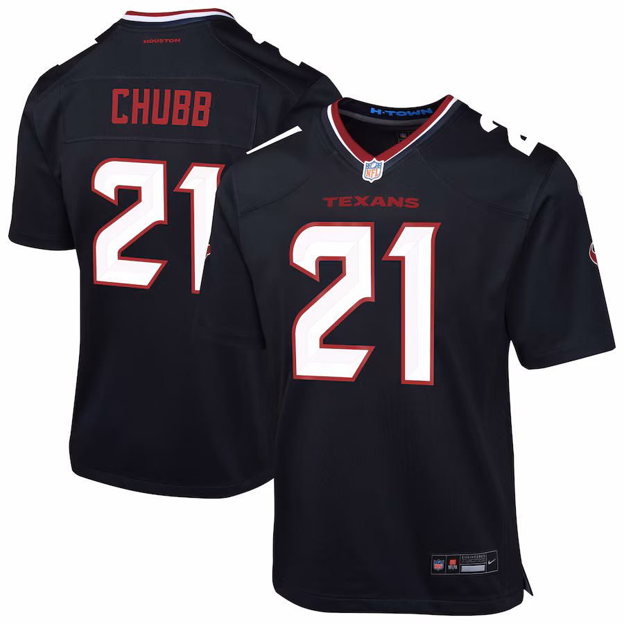 Youth Houston Texans Nick Chubb Nike Navy Team Game Jersey - Jersey