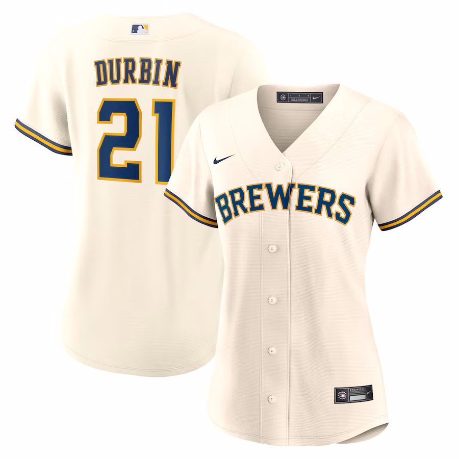 Women's Milwaukee Brewers Caleb Durbin Nike Cream Home Replica Jersey - Jersey